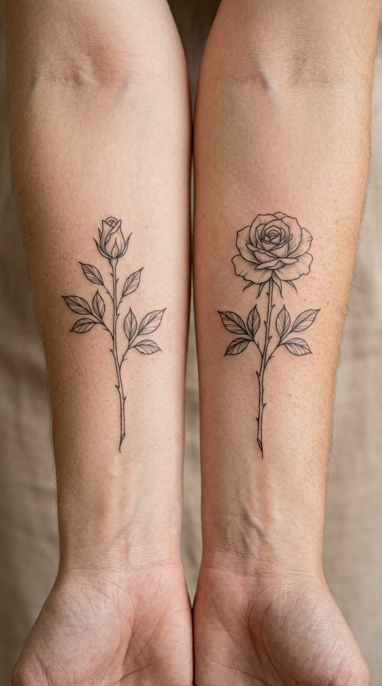 Matching Rose Stems With Different Blooms