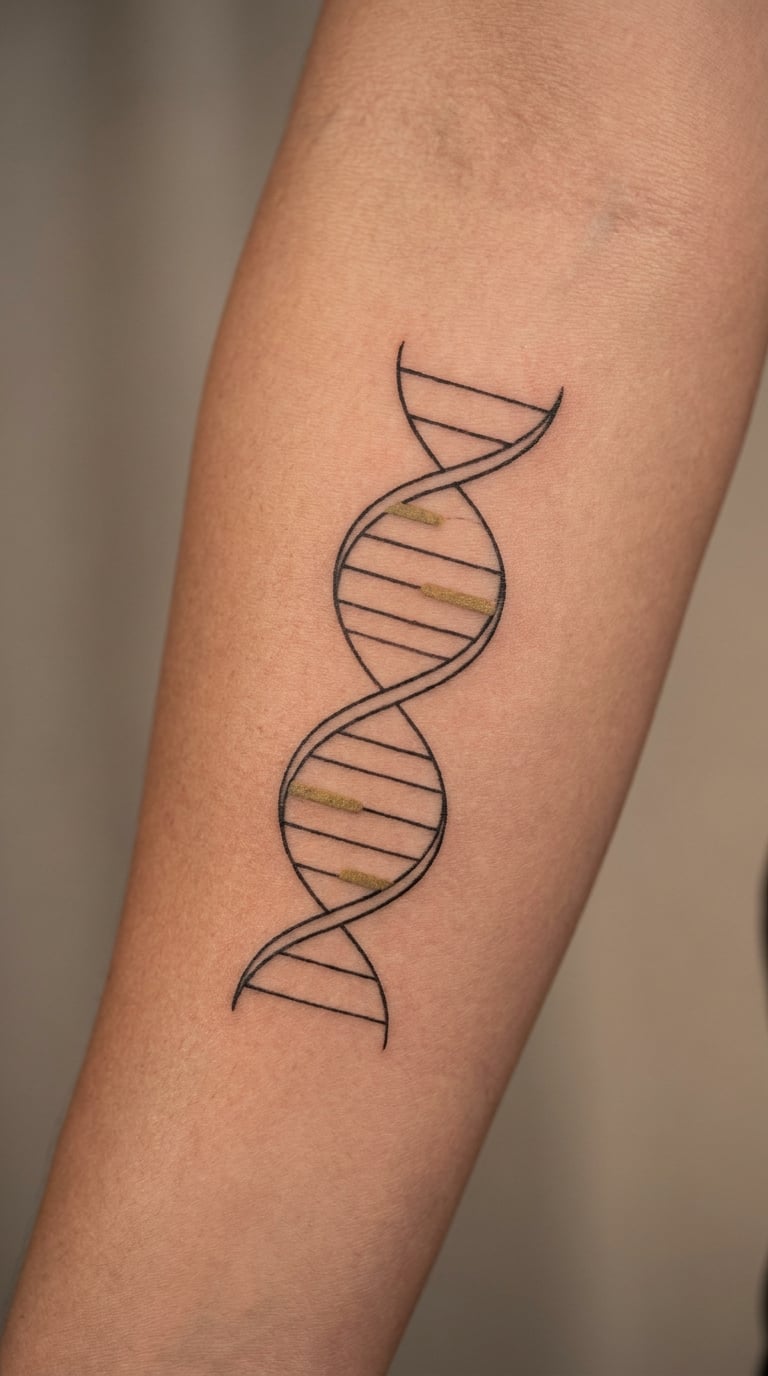 Abstract DNA Strand With Two Highlighted Sections