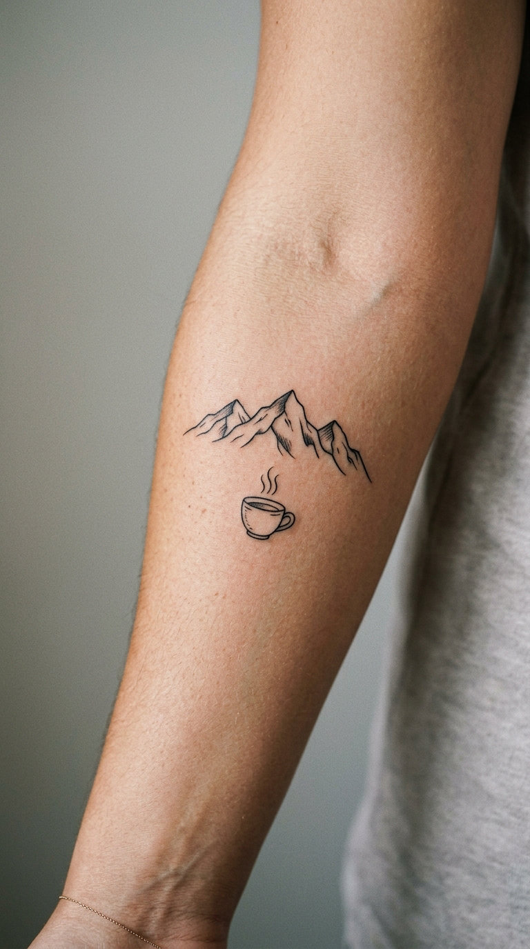 Coffee Cup and Mountains