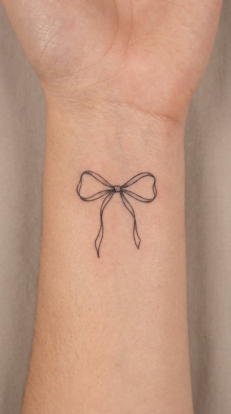 Minimal Single-Line Bow Ribbon