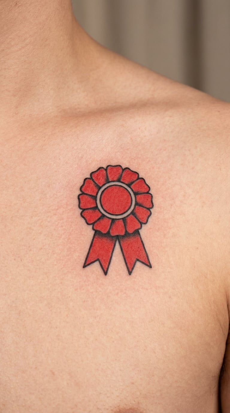 Red Rosette Ribbon