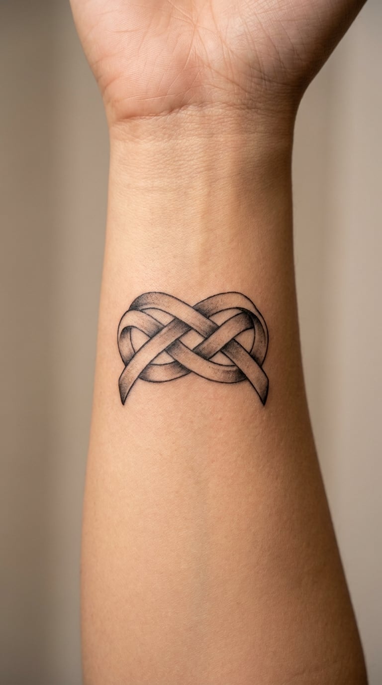 Black-and-Grey Knotted Ribbon