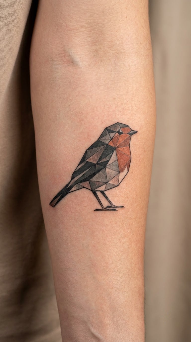 Geometric Robin Made from Straight Lines
