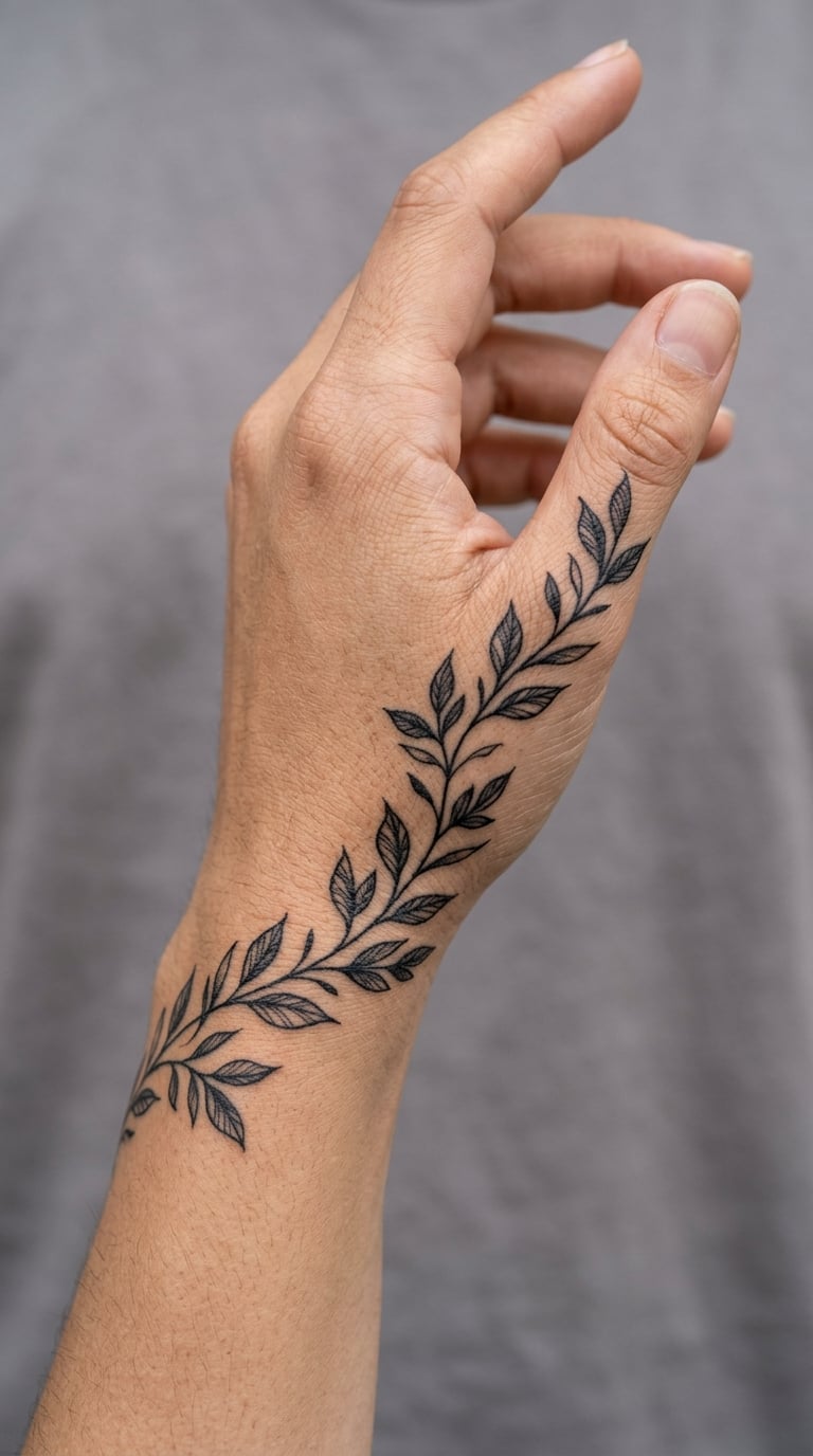 Floral Wrist-to-Hand Vine