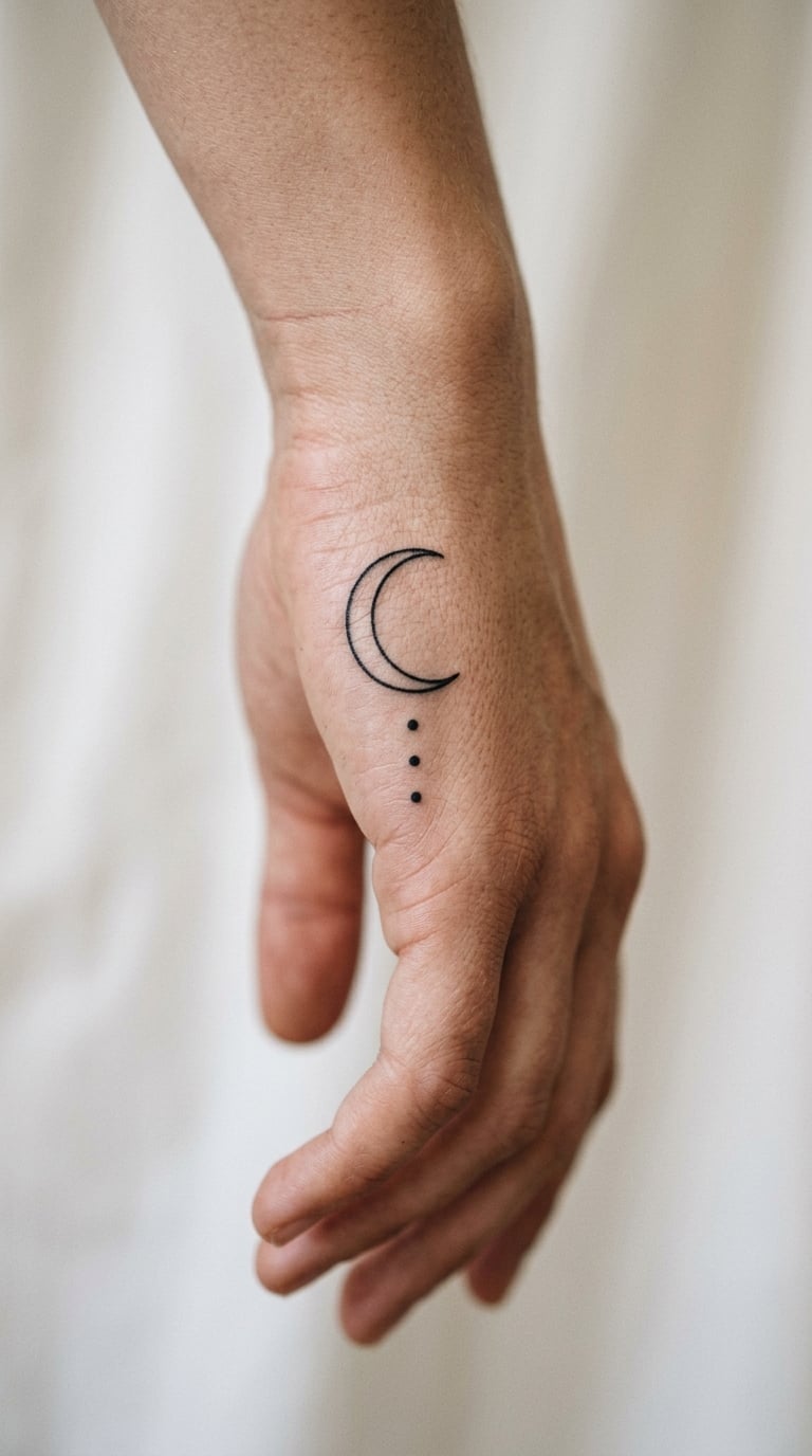 Crescent Moon and Dot Detail