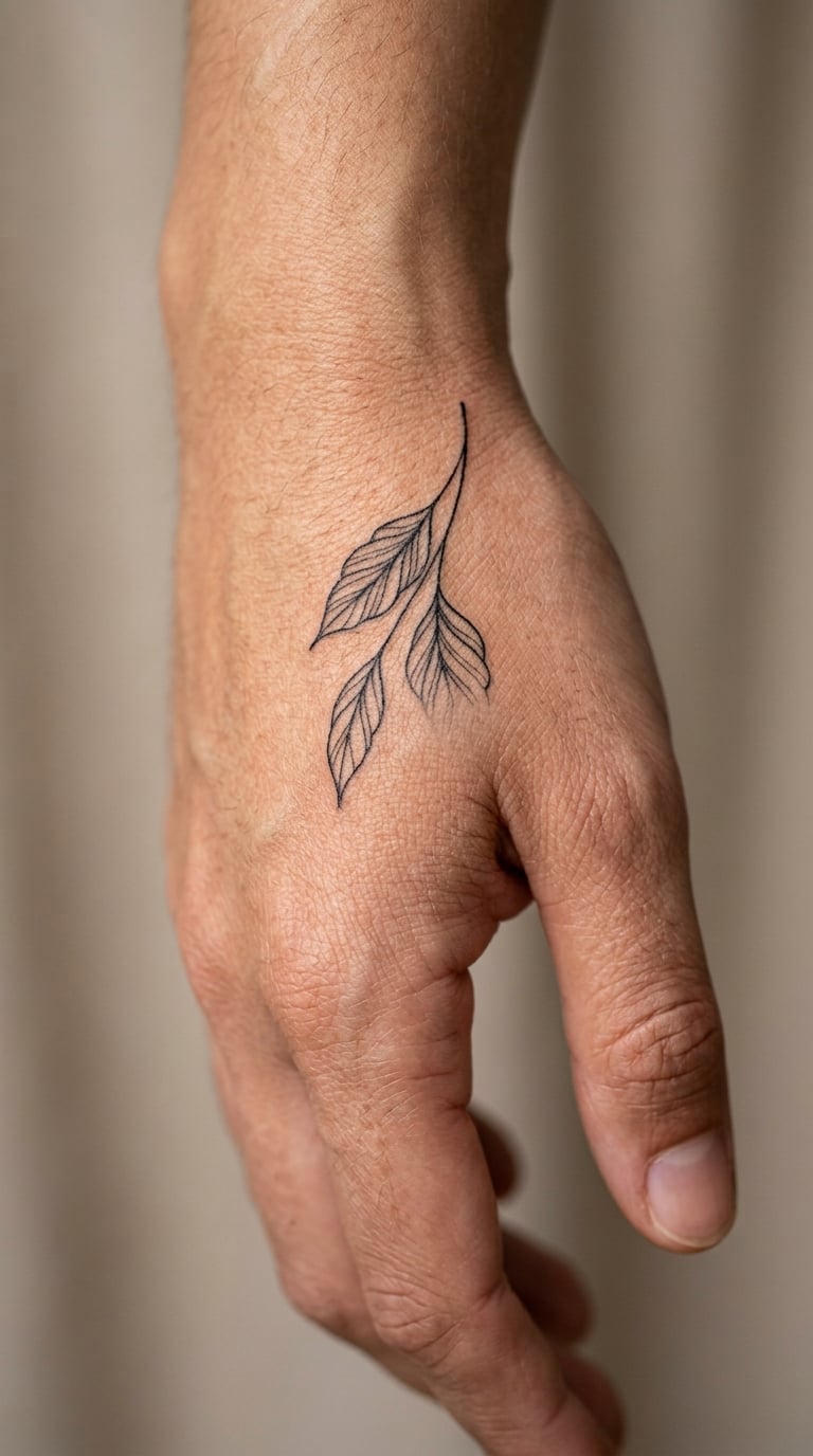 Tiny Botanical Leaf Pair