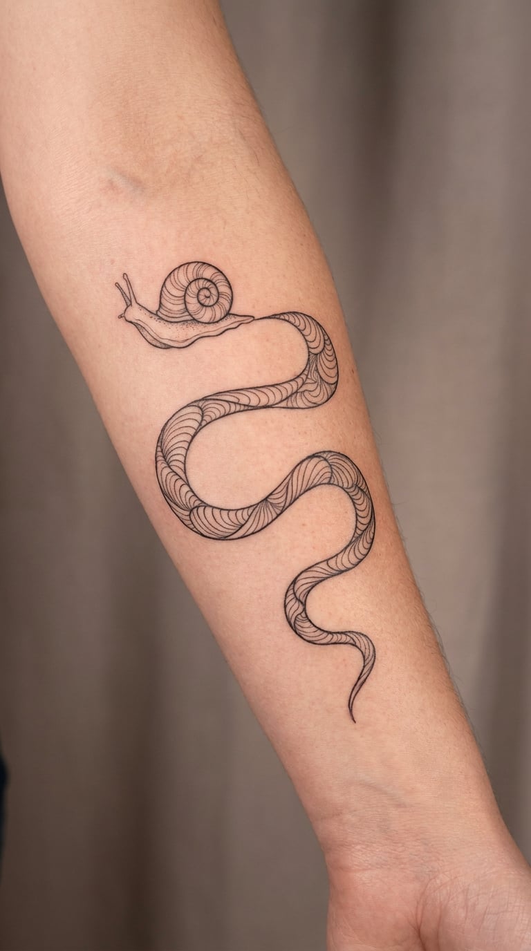 Snail Trail Line on the Arm