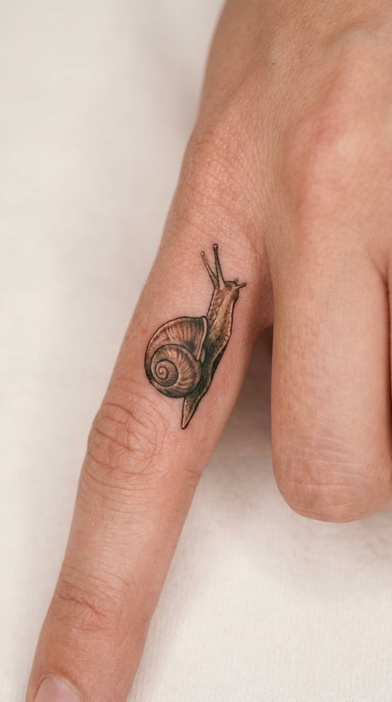 Micro-Realism Snail on a Finger