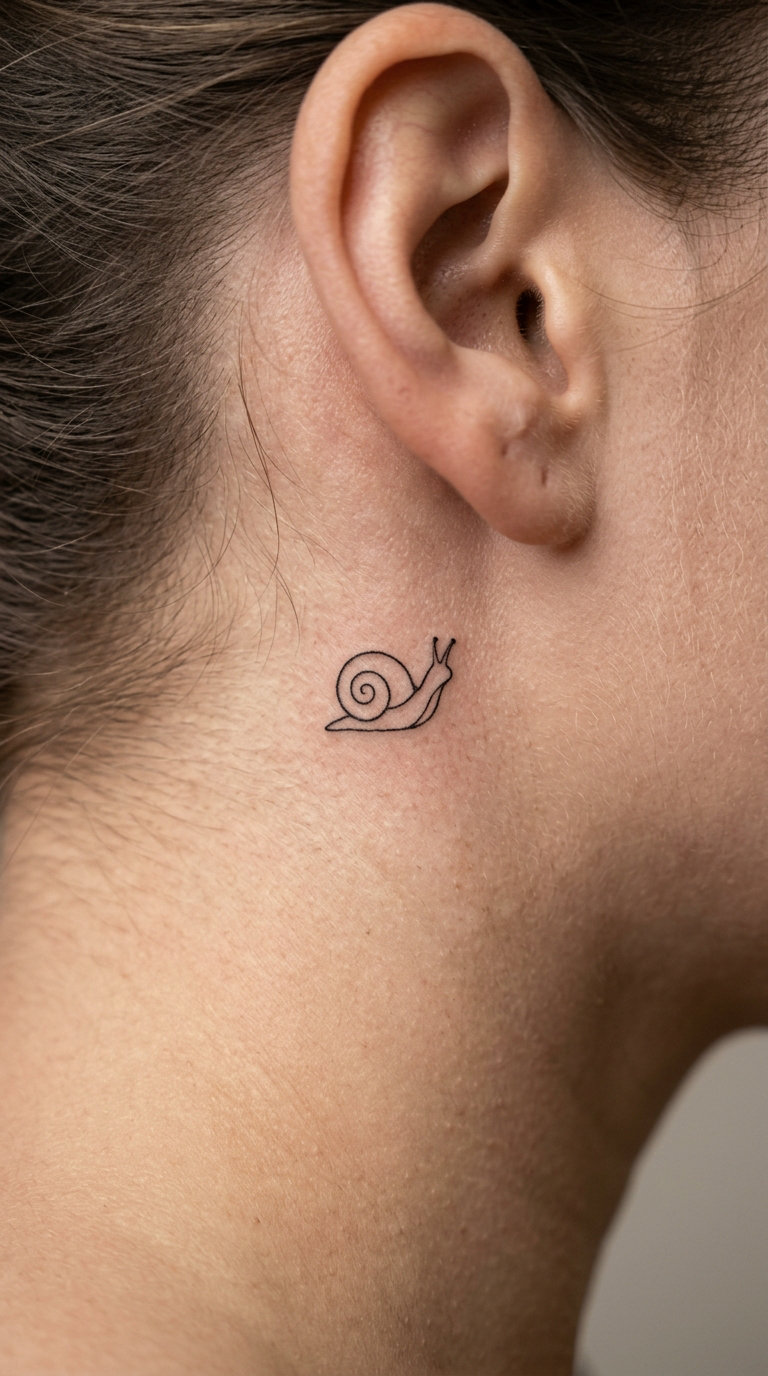 Tiny Snail Behind the Ear