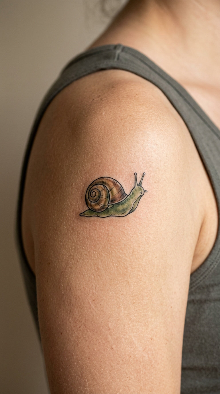 Watercolour Snail on the Shoulder