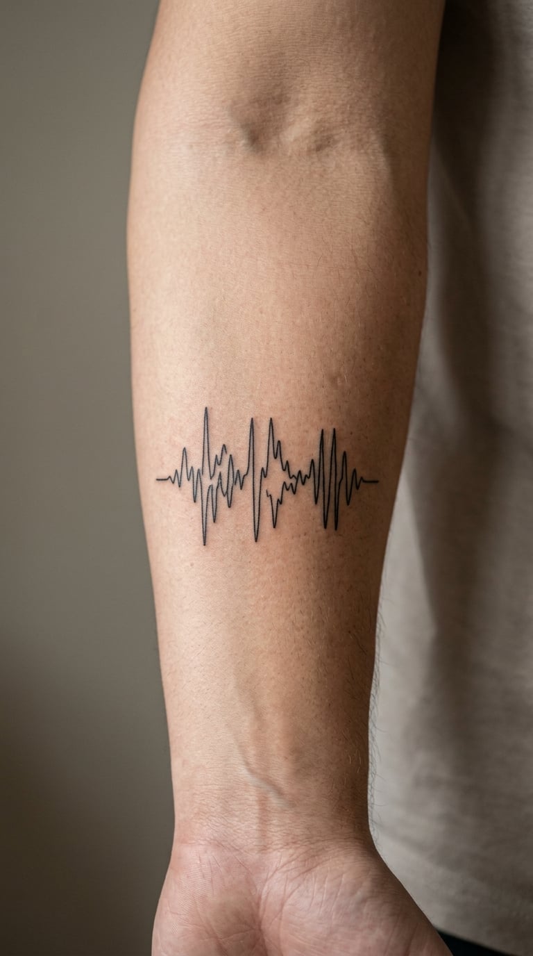 Minimal Sound Wave Line on the Forearm