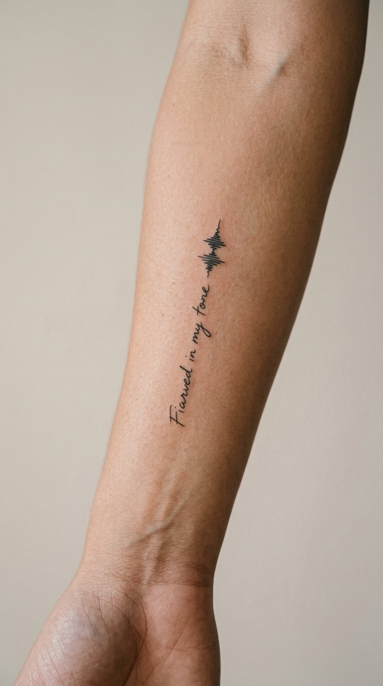 Handwritten Song Title Beneath a Micro Wave