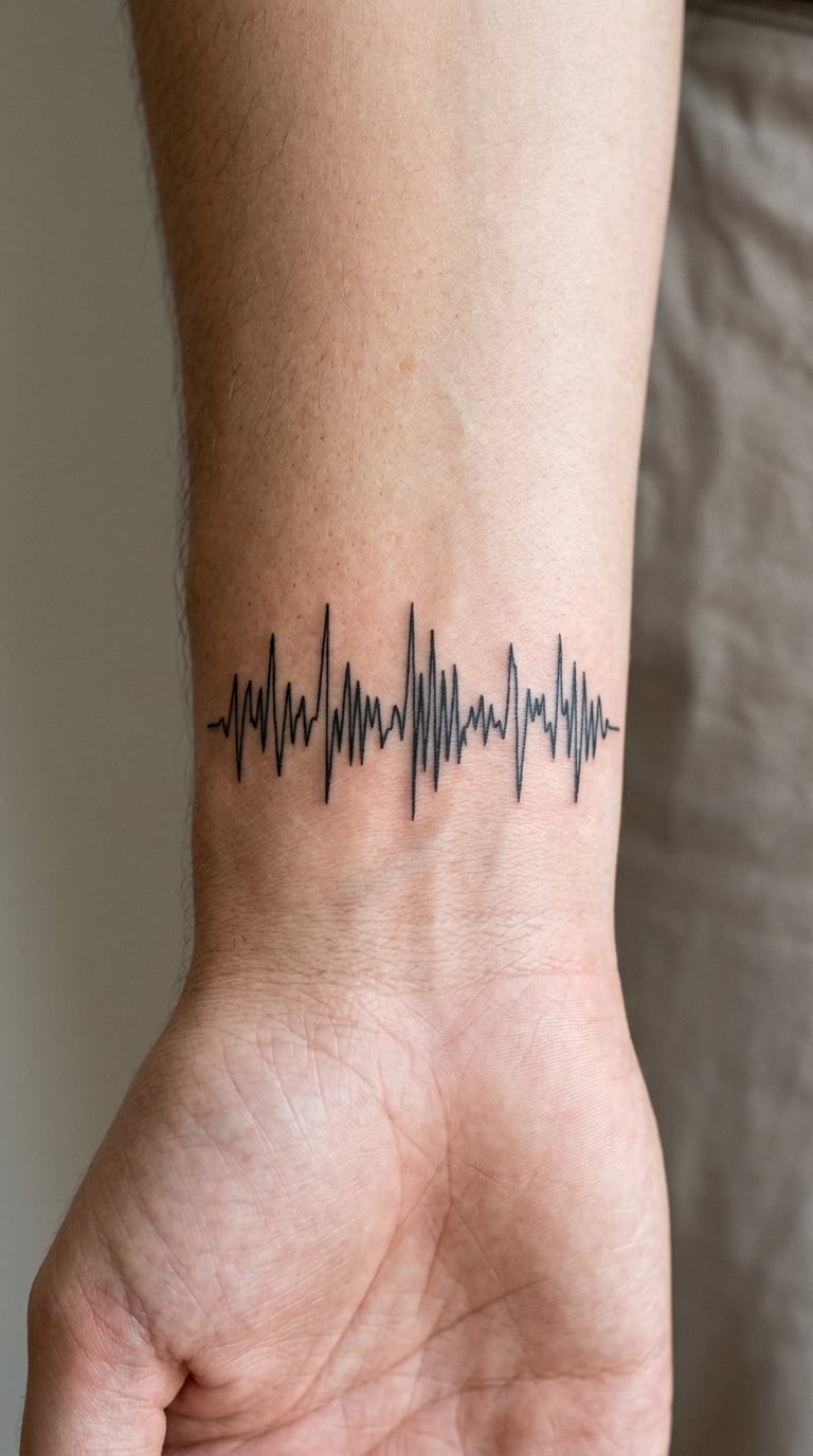 Handwritten Audio Waveform on the Wrist