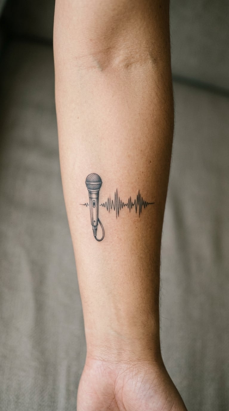 Microphone and Sound Wave on the Forearm