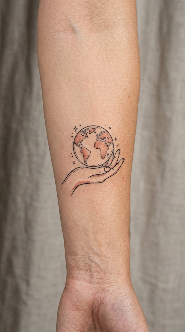 Open-Hand Earth Motif