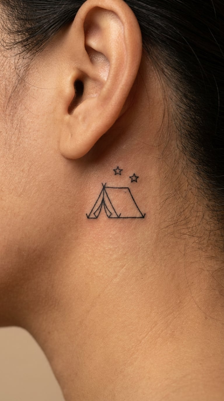 Minimalist Tent Under Stars
