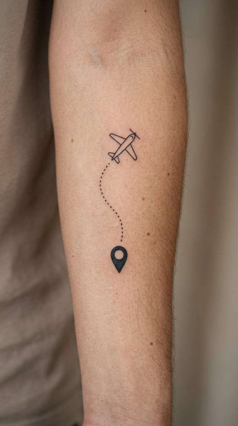 Minimalist Plane Route Pin