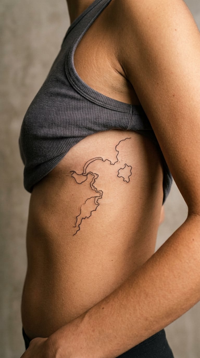 Coastal Map Line Art