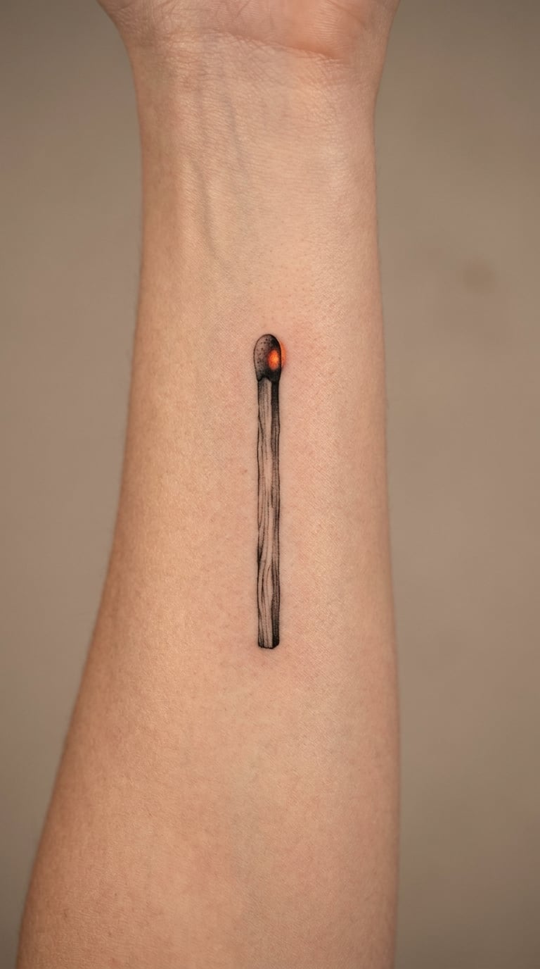 Matchstick Candle in Micro-Realism