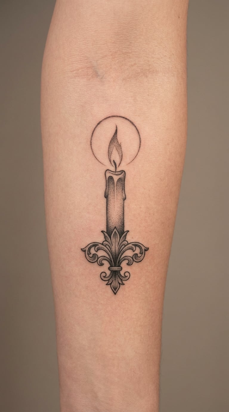 Gothic Ornate Candle with Halo