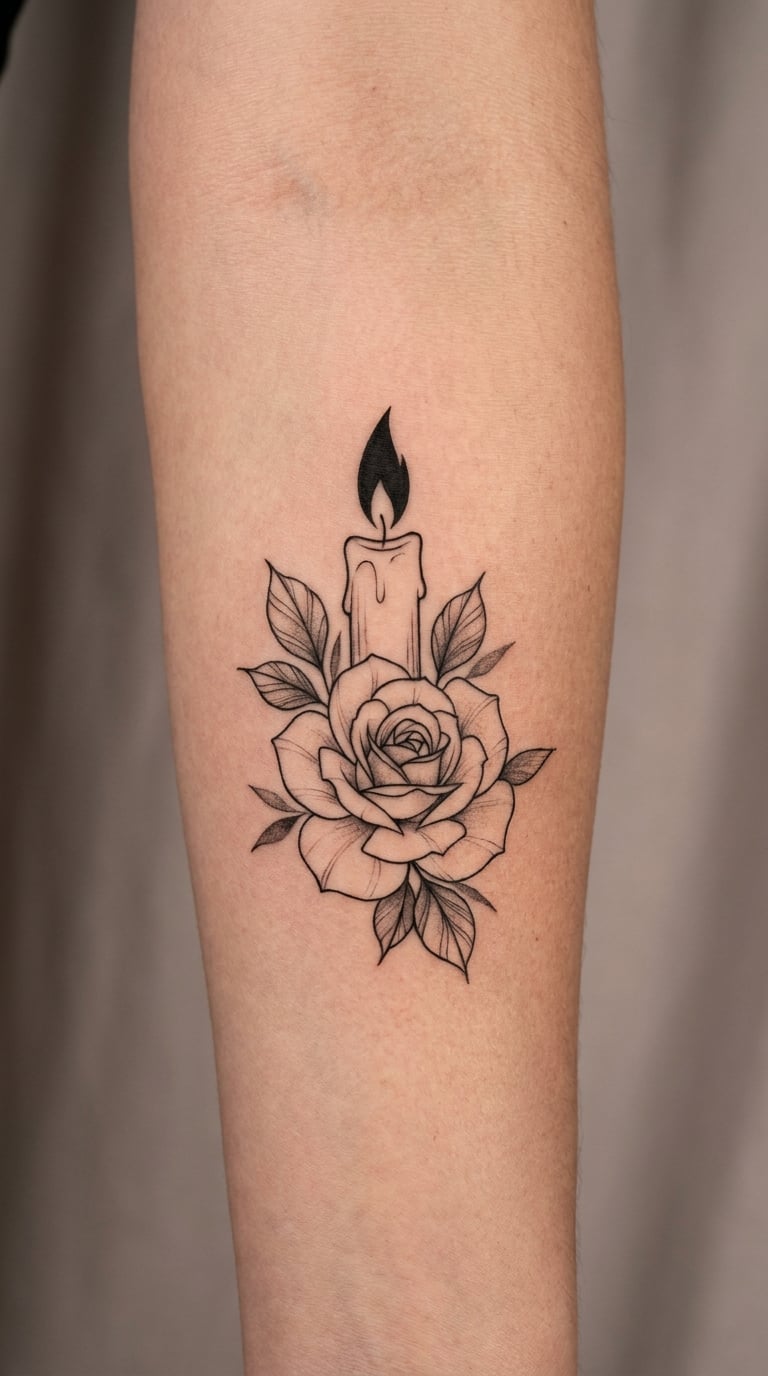 Rose-Wrapped Candle