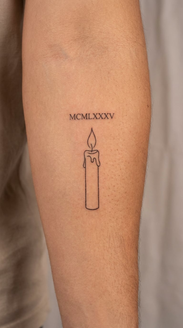 Roman Numeral Memorial Candle
