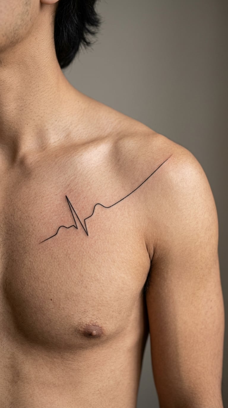 Minimalist Heartbeat and ECG Line
