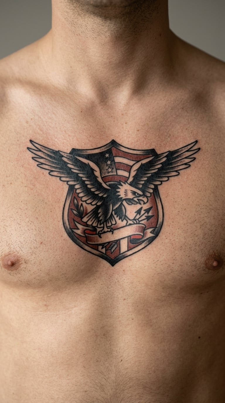 Traditional Eagle in a Chest Shield