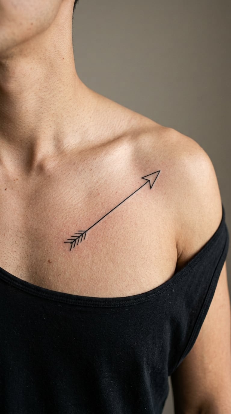 Minimalist Arrow Reaching for the Shoulder