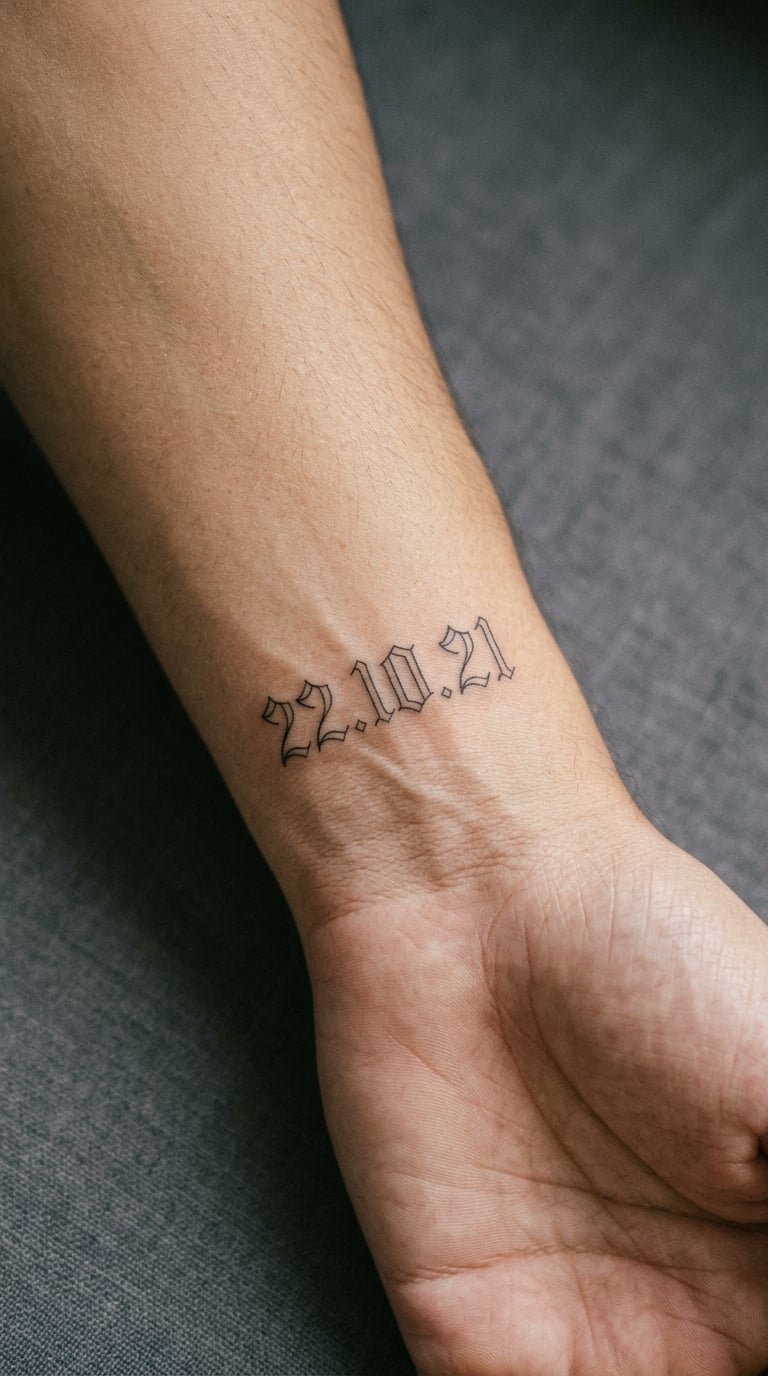 Date in Fine-Line Blackletter