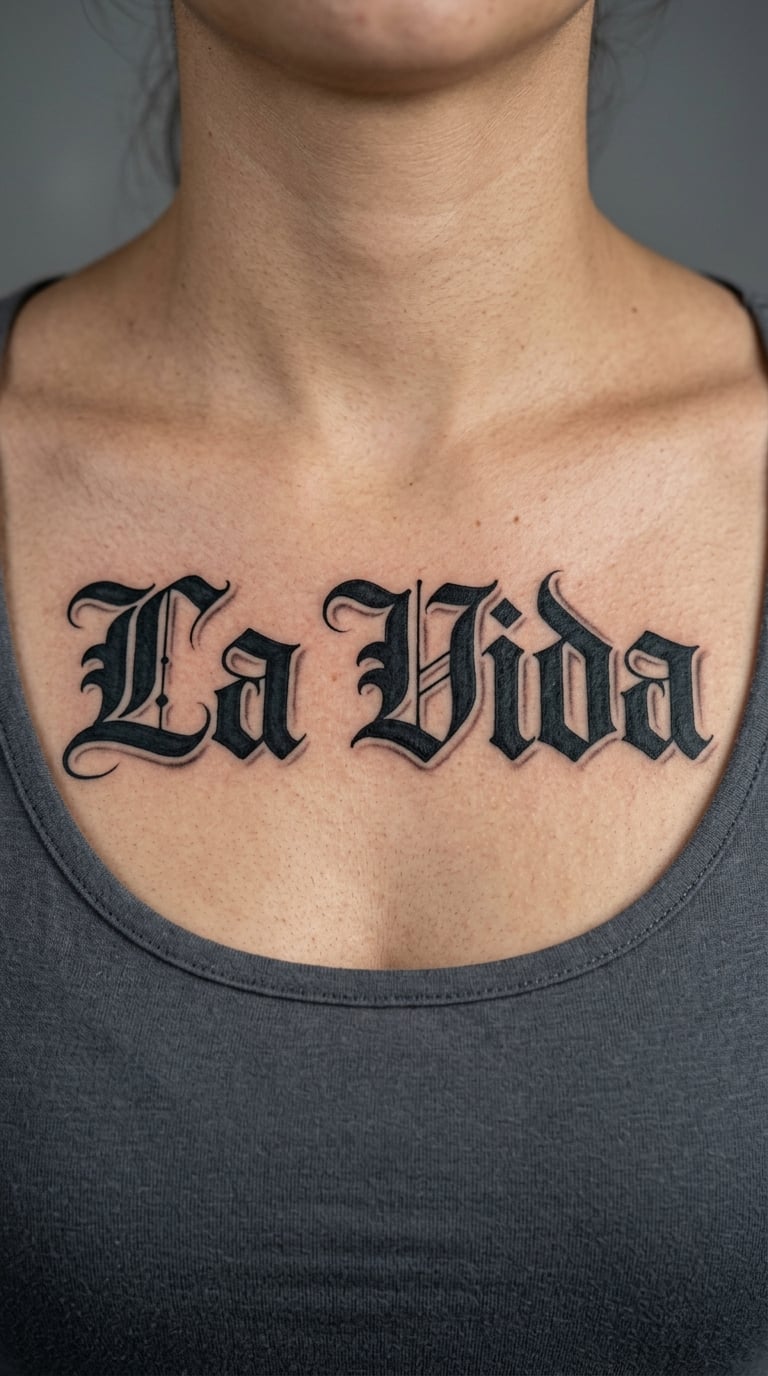 “La Vida” in Bold Blackletter