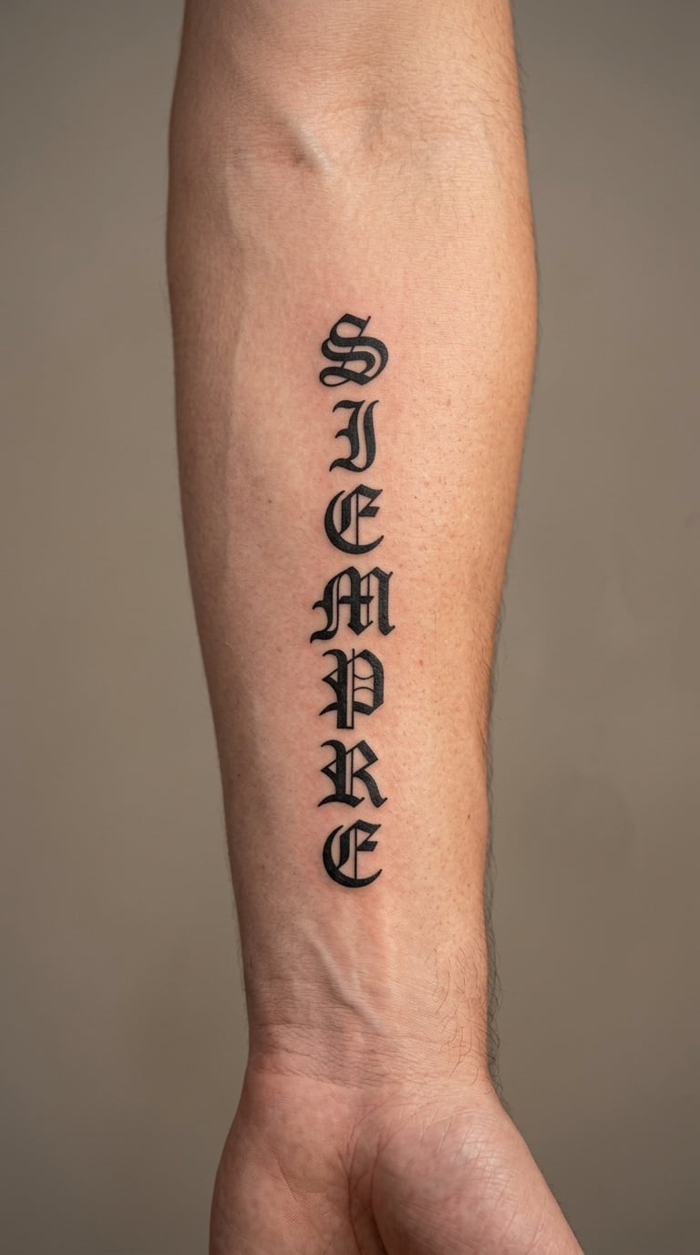 Vertical “Siempre” Lettering