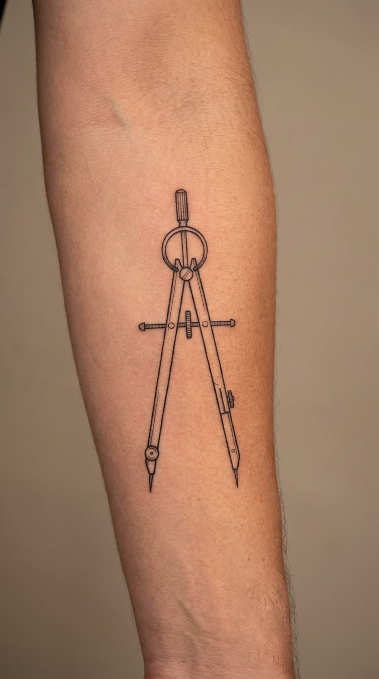 Architectural Drafting Compass Tattoo