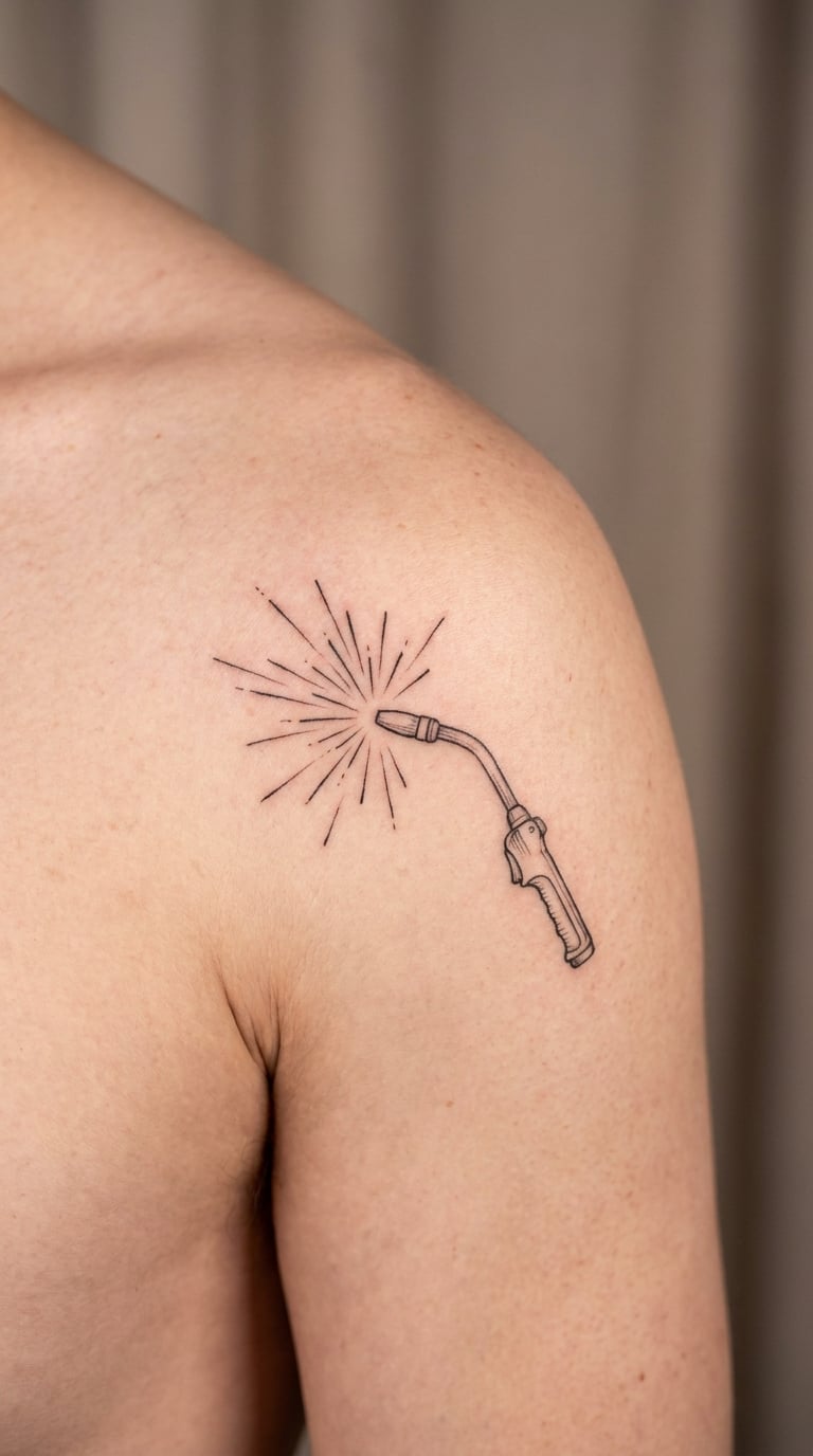 Welding Sparks Fine-Line Tattoo