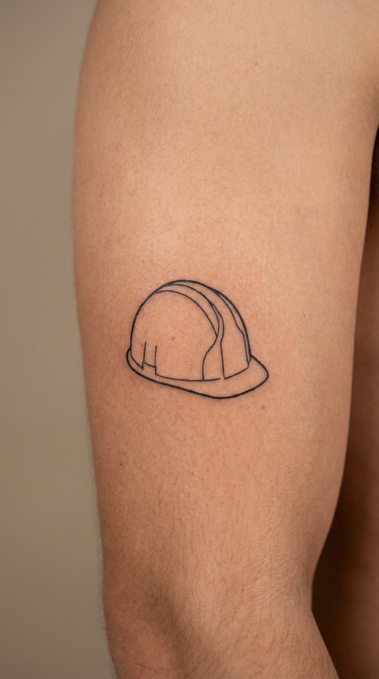 Hard Hat Minimalist Tattoo
