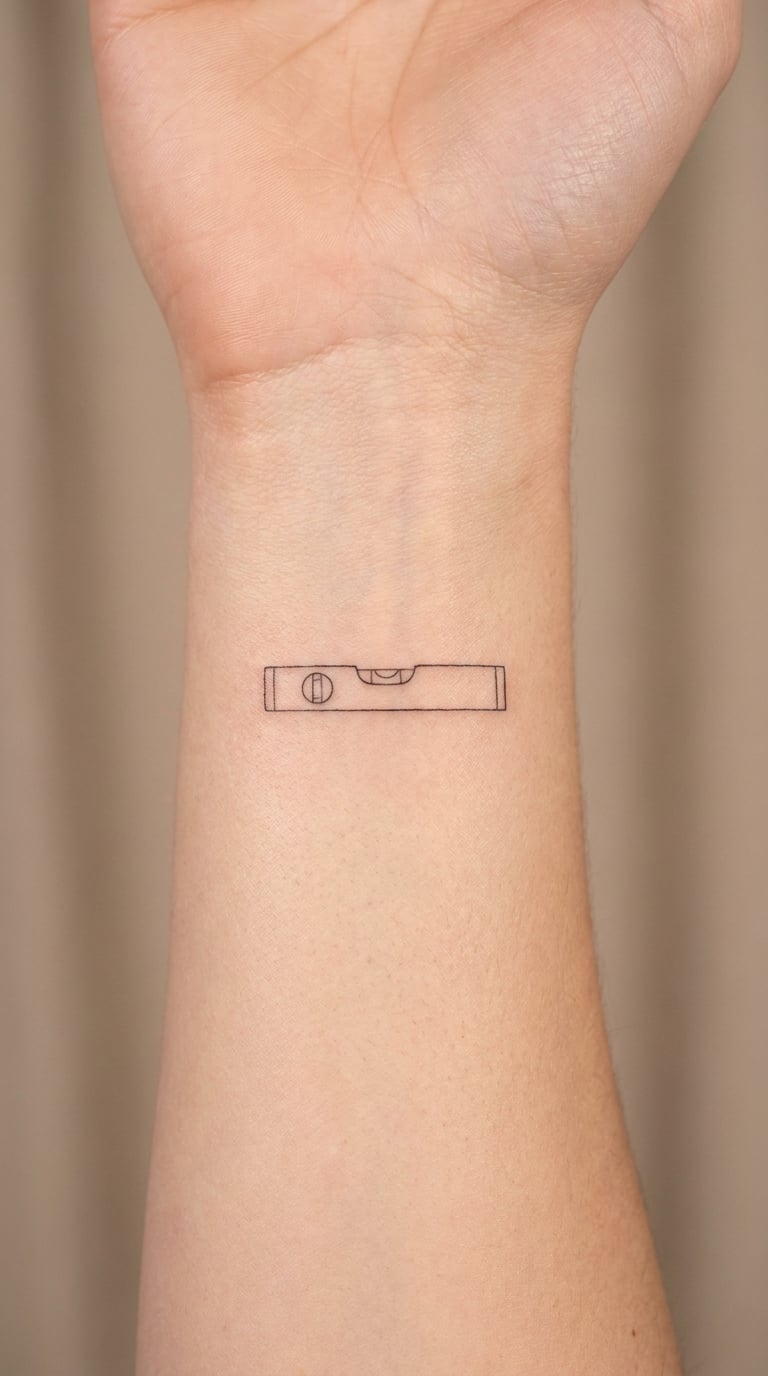 Carpenter's Level Wrist Tattoo