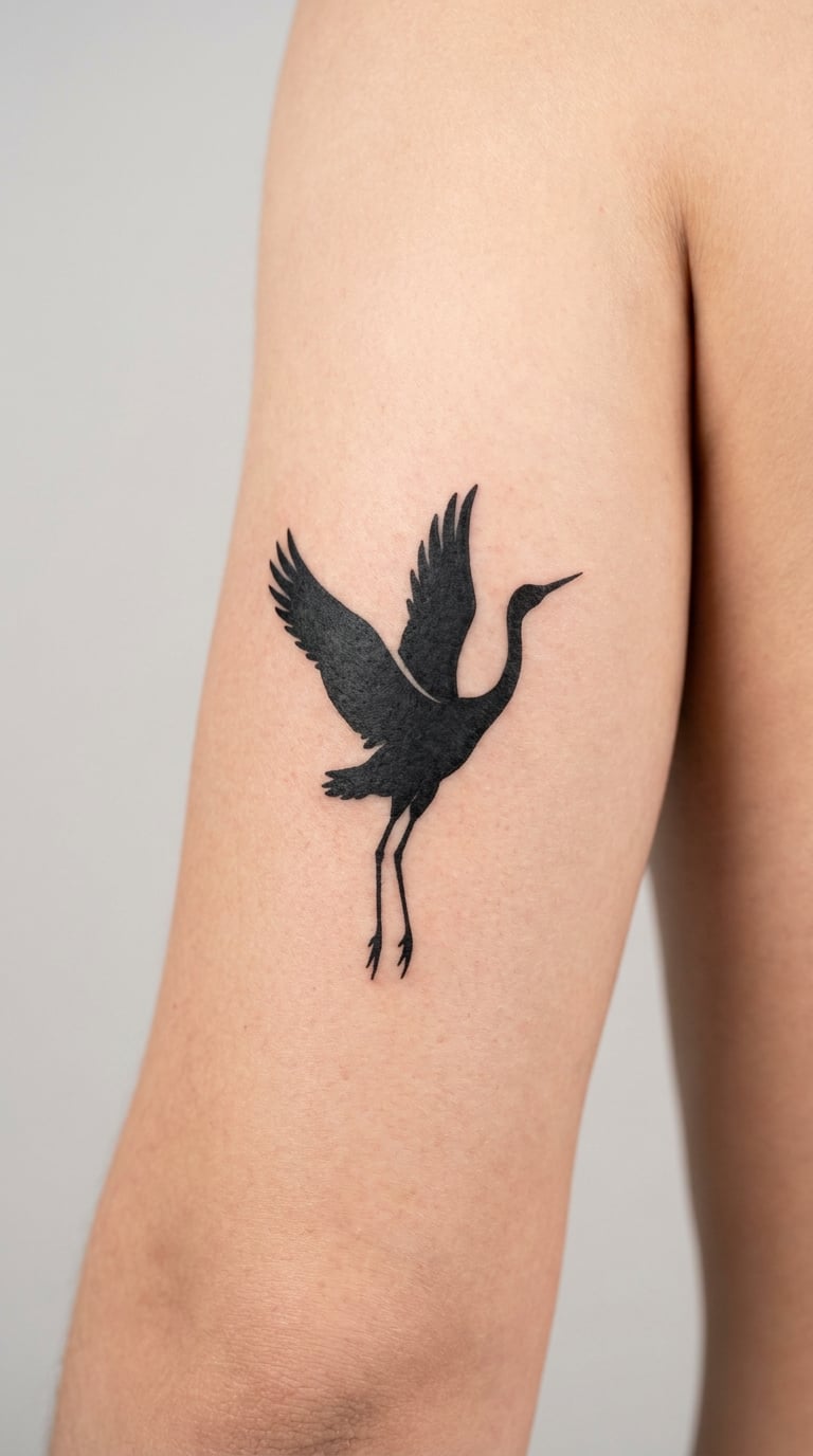 Minimal Crane Silhouette