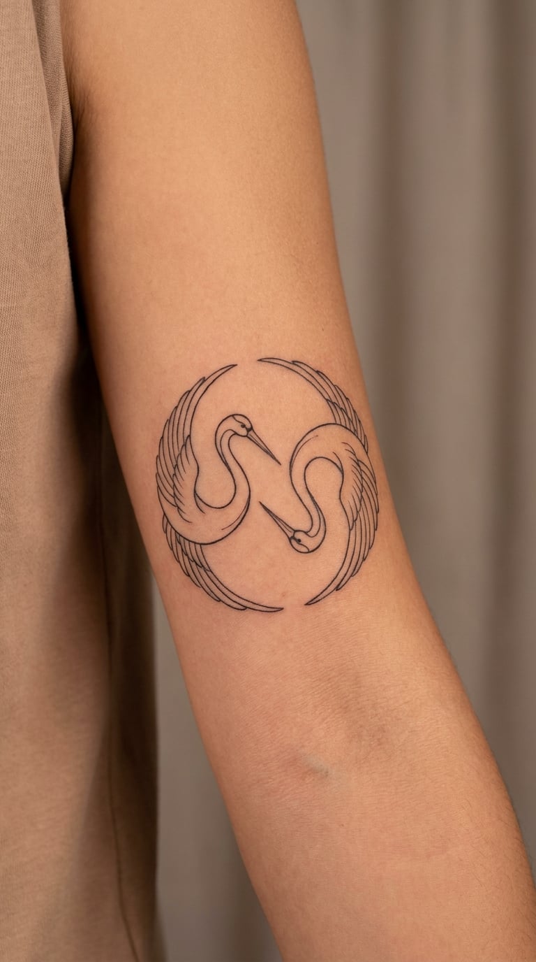 Two Cranes in a Circle
