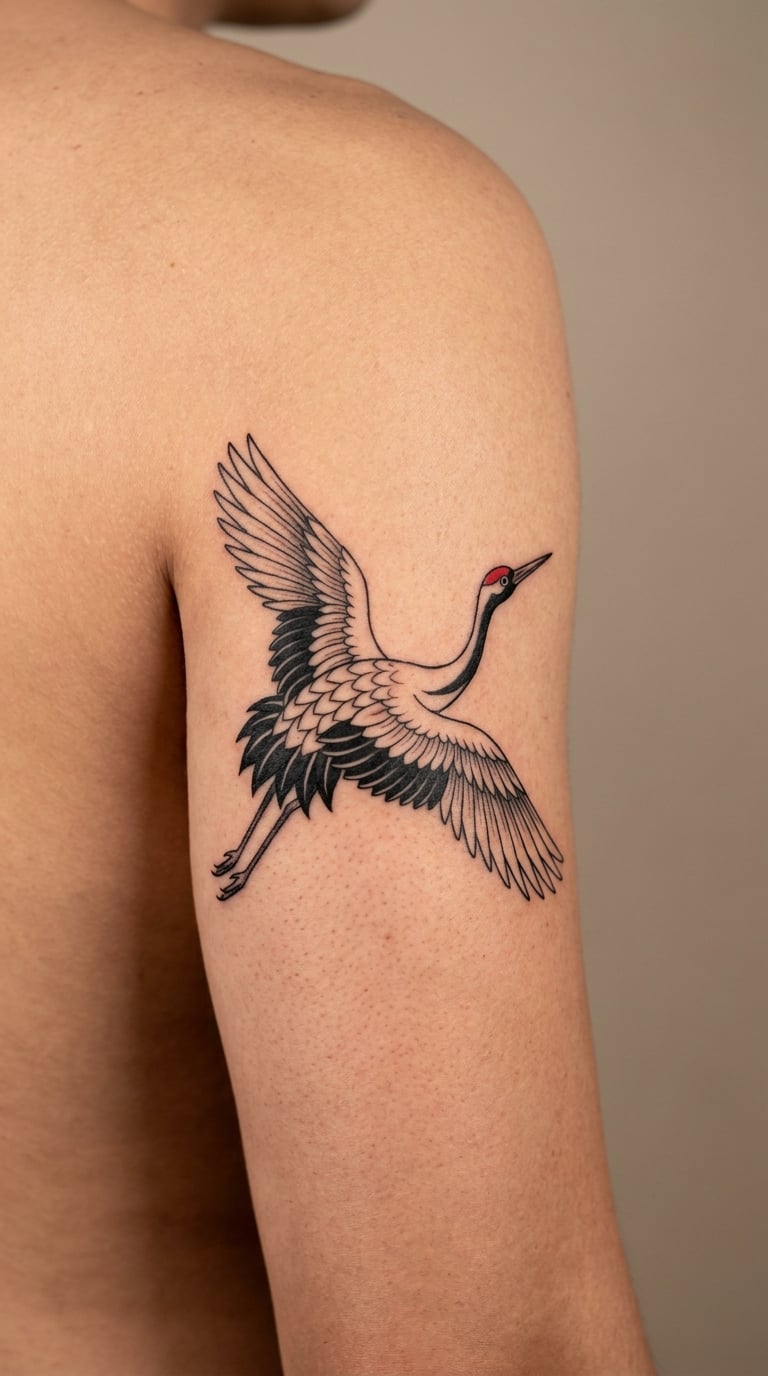 Japanese-Style Red-Crowned Crane