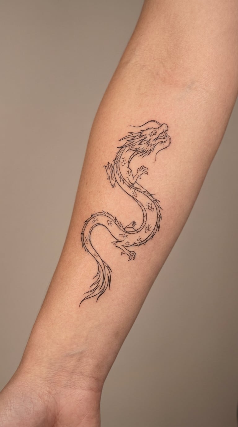 Fine-Line Ascending Dragon