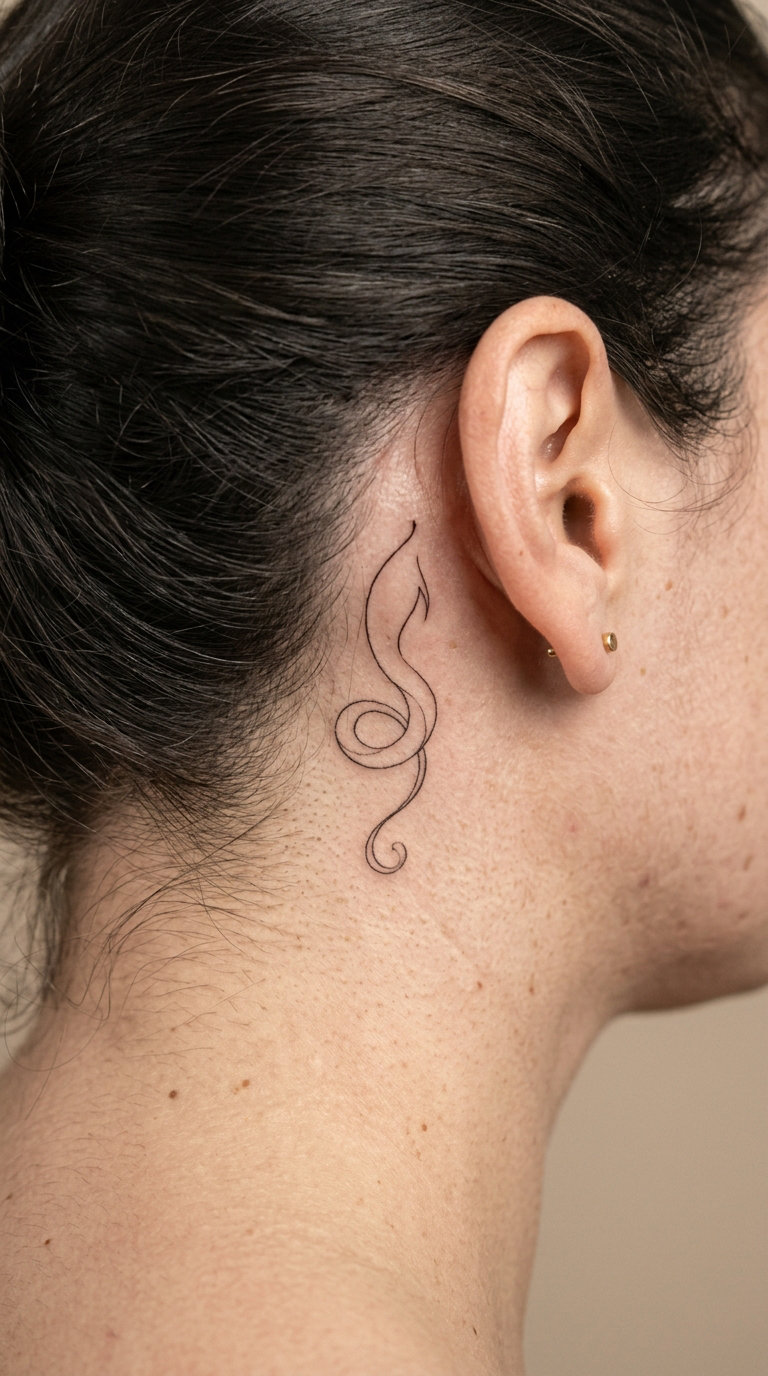 Tiny Dragon Behind the Ear