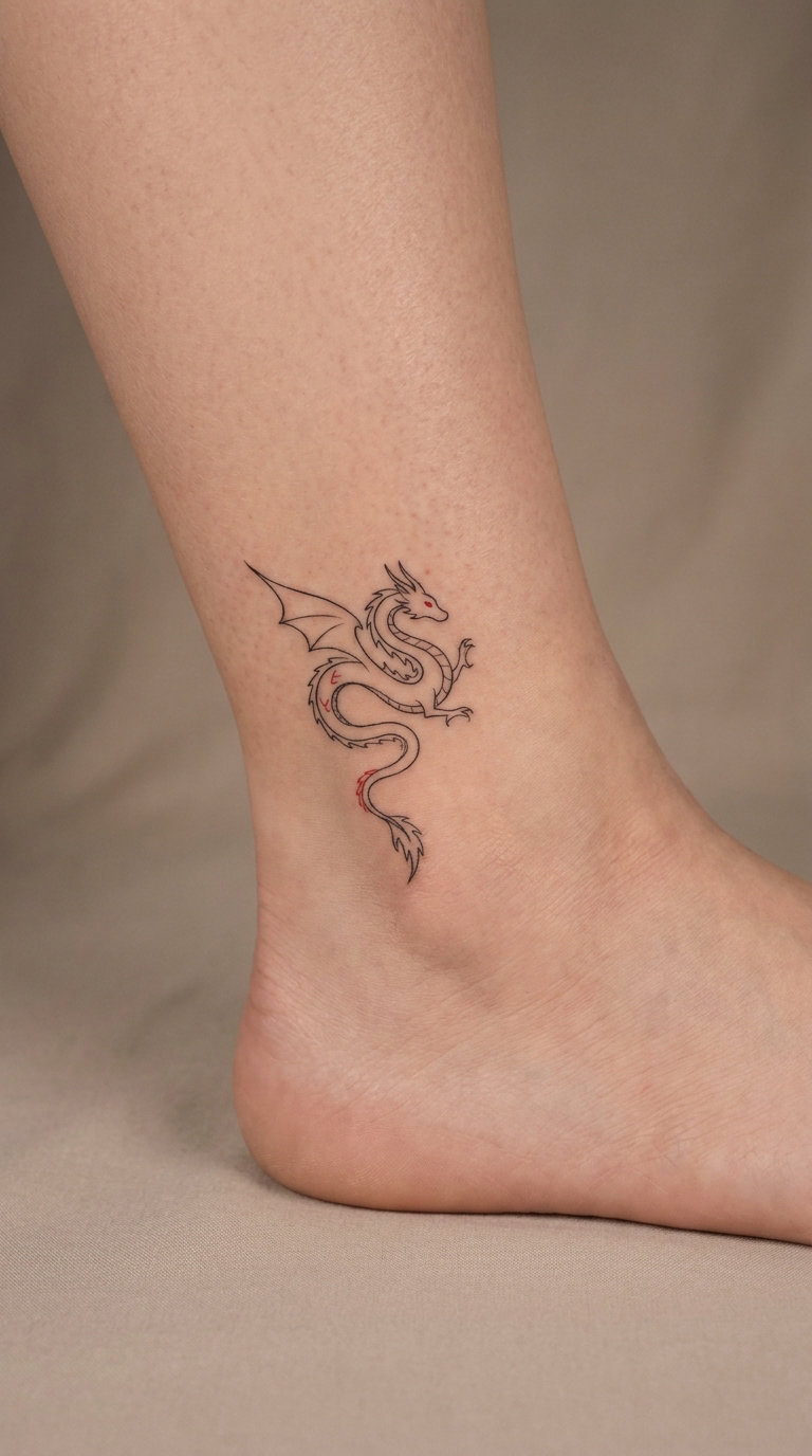 Minimal Dragon with a Single Red Scale