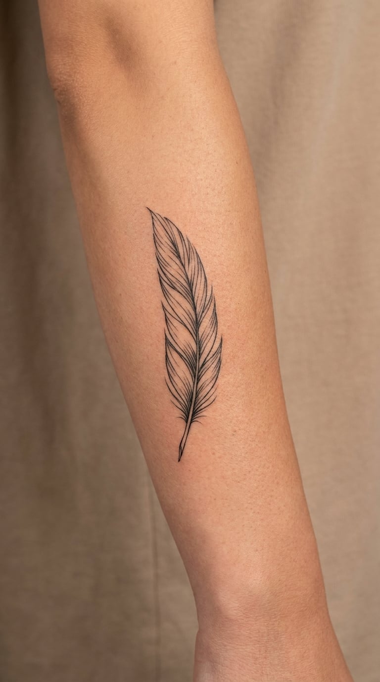 Single Fine-Line Feather