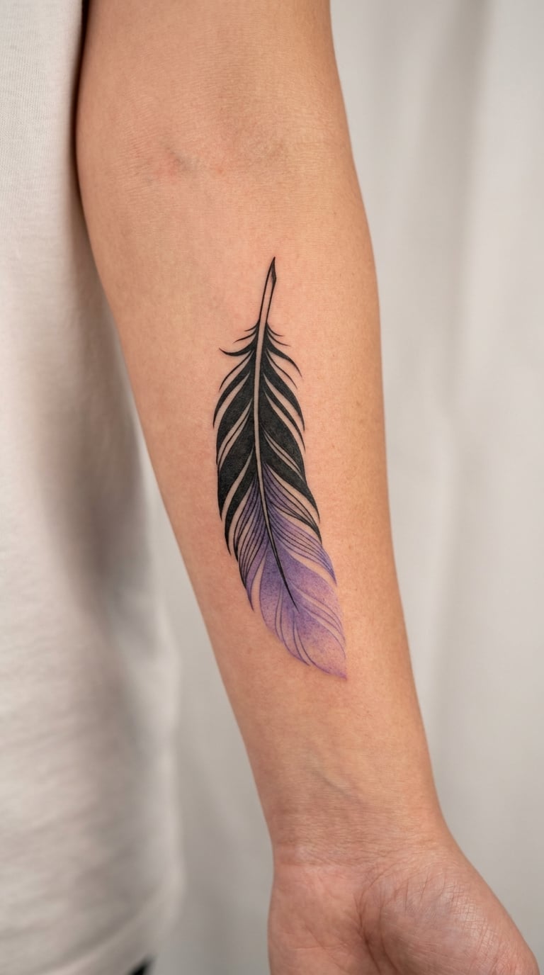 Violet Gradient Feather