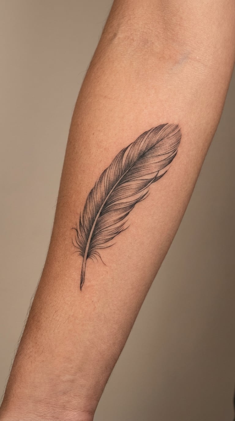 Realistic Flying Feather