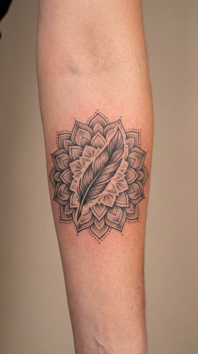 Mandala-Inspired Feather