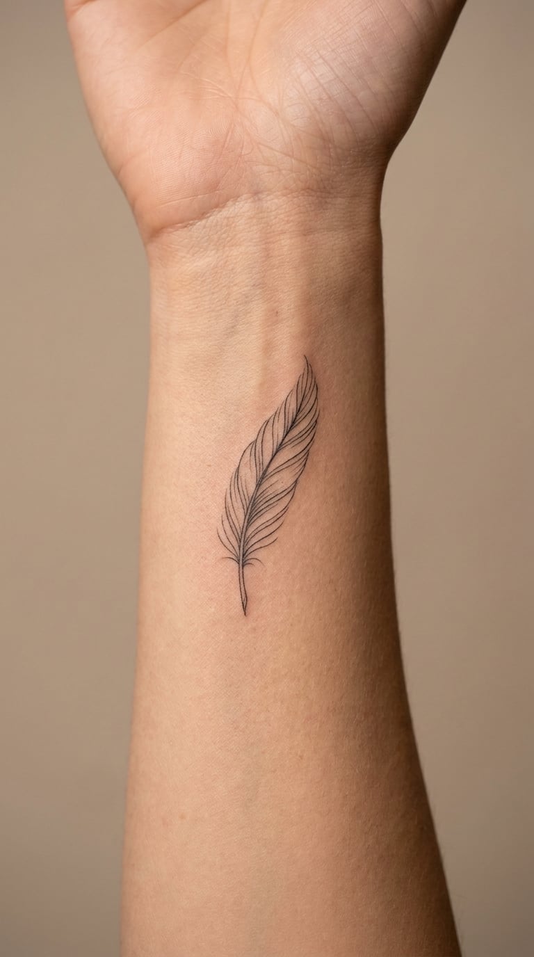 Feather with Script