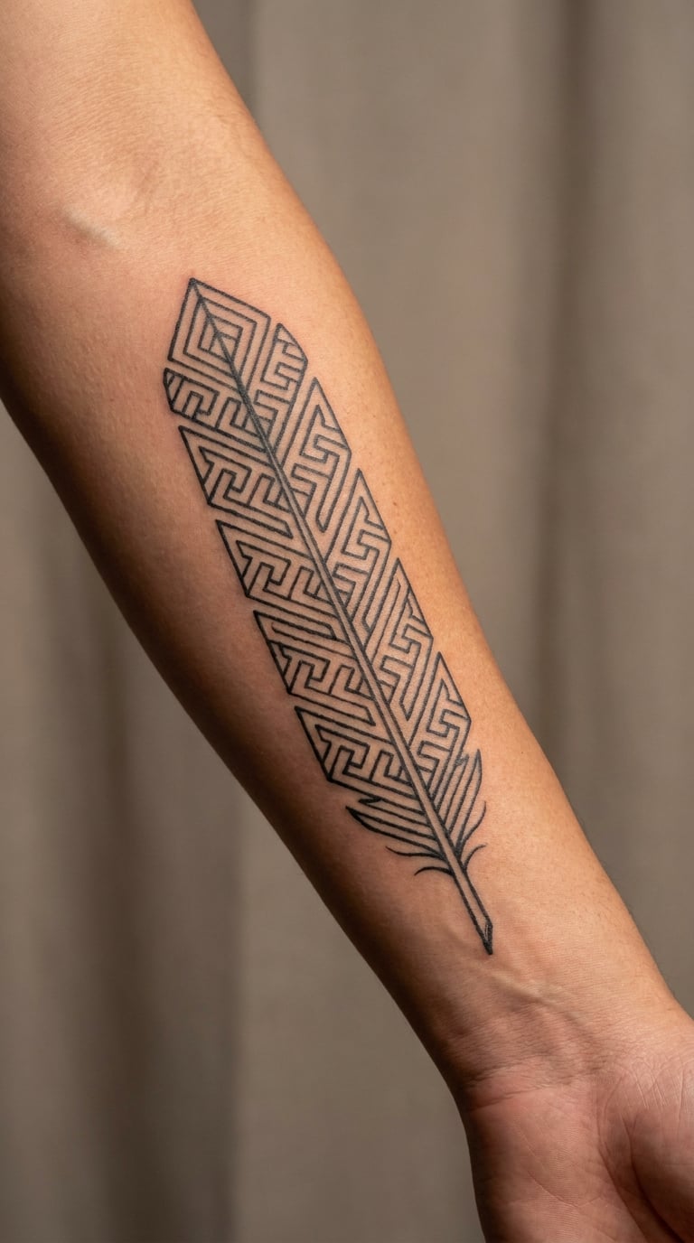 Geometric Feather Pattern