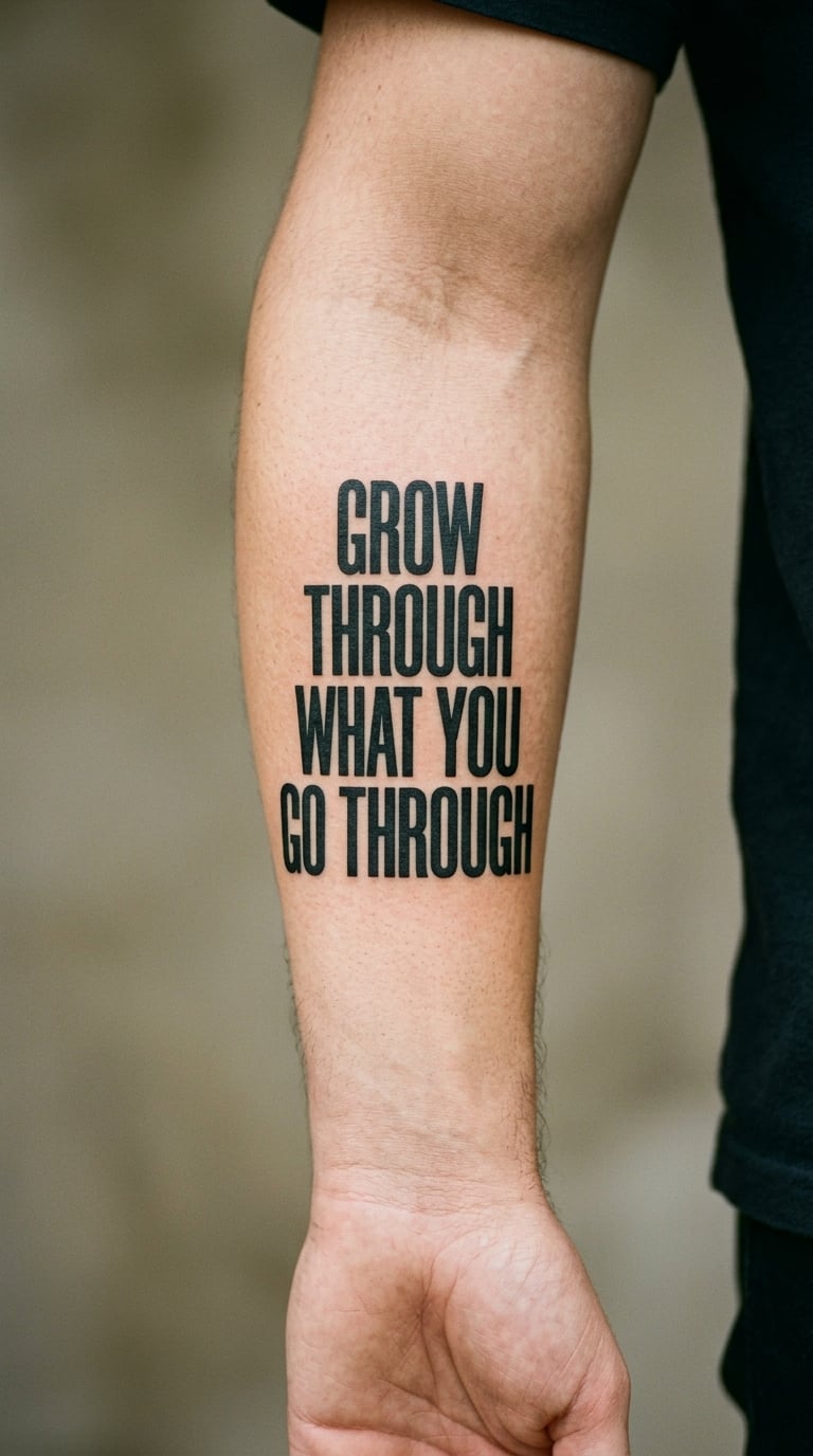 Blackwork “Grow Through What You Go Through”