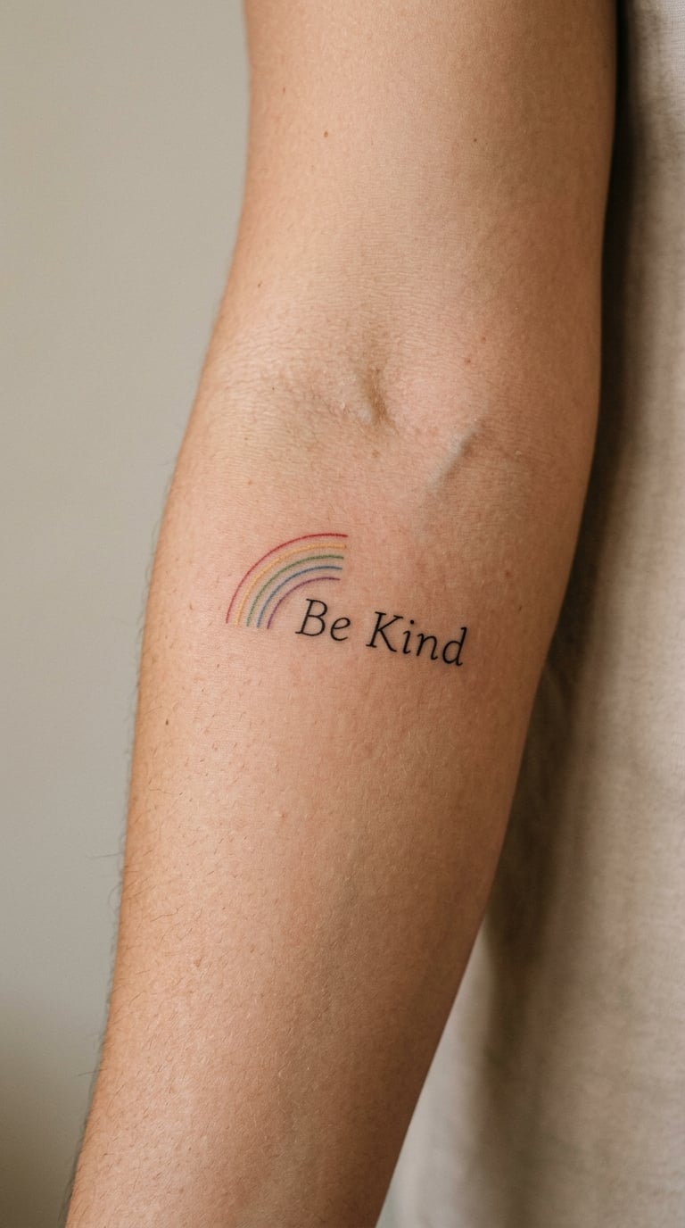 Multicolor Rainbow + “Be Kind”